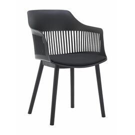Стул пластиковый BETTY c подушкой черный | Интернет магазин мебели и декора LifeDekor