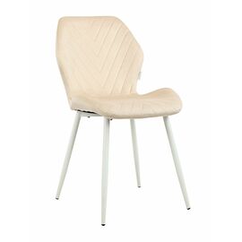 Стул ABEL велюр бежевый, каркас белый | Интернет магазин мебели и декора LifeDekor