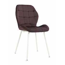 Стул LOLA велюр баклажан, каркас белый | Интернет магазин мебели и декора LifeDekor