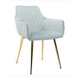 Стул CATALINA велюр пыльно-голубой, каркас золото | Интернет магазин мебели и декора LifeDekor
