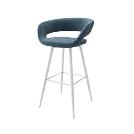 Стул полубарный Барни Р 700, b08 BLUE LUX/БЕЛЫЙ | Интернет магазин мебели и декора LifeDekor