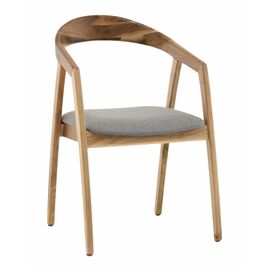 Стул Вудмилан каркас дерево цвет натуральный орех рогожка серый | Интернет магазин мебели и декора LifeDekor