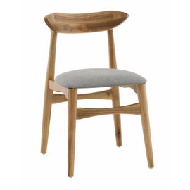 Стул Вудсимпл каркас дерево цвет натуральный орех рогожка серый | Интернет магазин мебели и декора LifeDekor