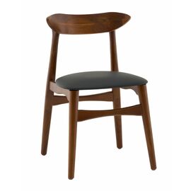 Стул Вудсимпл каркас дерево цвет темный орех экокожа черный | Интернет магазин мебели и декора LifeDekor