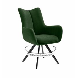 Стул DikLine 351 поворотный BL10 зеленый, ножки черные | Интернет магазин мебели и декора LifeDekor