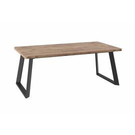 Cтол раздвижной со стеклом Loft Lux Radial-200 (Дуб велингтон/черный) 200(290)х105 | Интернет магазин мебели и декора LifeDekor