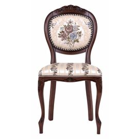 Стул С16 (тон 317 т. коричневый+патина чёрная/ткань никита светлая/полоса (Ц) | Интернет магазин мебели и декора LifeDekor