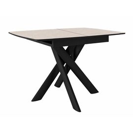 Стол DikLine DKB110, Керамика Krater Perla (бежевый матовый)/подстолье черное/опоры черные | Интернет магазин мебели и декора LifeDekor