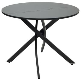 Стол ДАРИО D100 Черный, стекло/ Черный каркас М-City | Интернет магазин мебели и декора LifeDekor