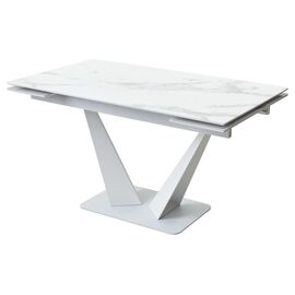 Стол Ниагара 140 БЕЛЫЙ МРАМОР, стекло / БЕЛЫЙ, М-City | Интернет магазин мебели и декора LifeDekor