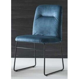 Стул GRETA CB/1904 MET.P15 MATT BLACK/ VENICE S0J OCEAN BLUE | Интернет магазин мебели и декора LifeDekor