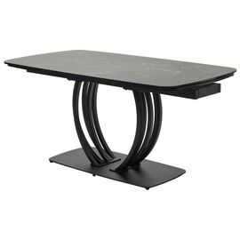 Стол MATERA 160 NERO KL-116 Черный мрамор матовый, итальянская керамика/ черный каркас М-City | Интернет магазин мебели и декора LifeDekor