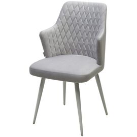 Стул HERMAN СВЕТЛО-СЕРЫЙ  BM-4, велюр / белый каркас М-City | Интернет магазин мебели и декора LifeDekor