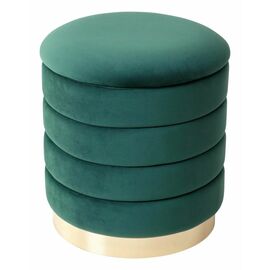Пуф для гостиной ФРЕД зеленый #19, велюр / золотой каркас М-City | Интернет магазин мебели и декора LifeDekor