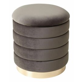 Пуф для гостиной ФРЕД графит #14, велюр / золотой каркас М-City | Интернет магазин мебели и декора LifeDekor