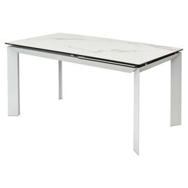 Стол CREMONA 140 MATTE STATUARIO Белый мрамор матовый, керамика/ белый каркас М-City | Интернет магазин мебели и декора LifeDekor