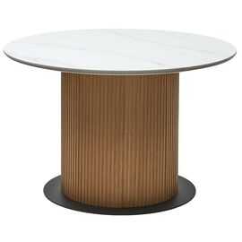 Стол MESA D120 цвет БЕЛЫЙ МРАМОР M326 / Каркас OAK, ®DISAUR | Интернет магазин мебели и декора LifeDekor