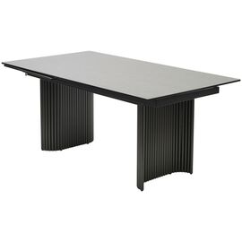 Стол RAGNAR 180 цвет 1699 Серая кожа, керамика / Темно-серый каркас, ®DISAUR | Интернет магазин мебели и декора LifeDekor