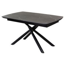 Стол RIVOLI 140 MATT BLACK MARBLE SINTERED STONE/ BLACK М-City | Интернет магазин мебели и декора LifeDekor