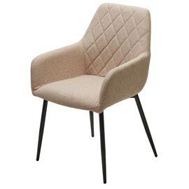 Стул NOVARA Barrel-09 Бежевый, ткань / черный каркас / Товарный знак DISAUR | Интернет магазин мебели и декора LifeDekor