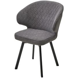Стул ХИЛТОН 360 град., цвет B28 Темно-серый, велюр / черный каркас М-City | Интернет магазин мебели и декора LifeDekor