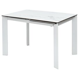 Стол CORNER 120 MATTE STATUARIO Белый мрамор матовый керамика, стекло/ белый каркас М-City | Интернет магазин мебели и декора LifeDekor