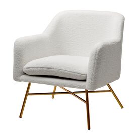Кресло SHEEP NINI-01 Белый, teddy / золотой каркас М-City | Интернет магазин мебели и декора LifeDekor