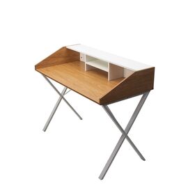 Компьютерный стол ORLA H475 Дуб натуральный / белый каркас M-city | Интернет магазин мебели и декора LifeDekor