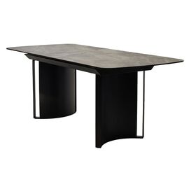 Стол RASMUS 160 KL-80 Серый мрамор, итальянская керамика / черный каркас М-City | Интернет магазин мебели и декора LifeDekor