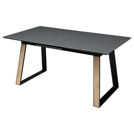 Стол Франк 160 ГРАФИТ, стекло / ДУБ ГАЛИФАКС-ЧЕРНЫЙ, М-City | Интернет магазин мебели и декора LifeDekor