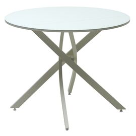 Стол ДАРИО D100 Белый, стекло/ Белый каркас М-City | Интернет магазин мебели и декора LifeDekor