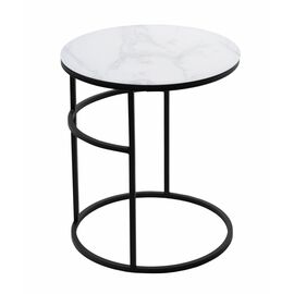 Журнальный столик Френсис Белый мрамор, стекло/ черный M-city | Интернет магазин мебели и декора LifeDekor
