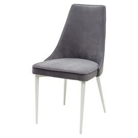 Стул NEPAL-P СЕРЫЙ #27, велюр/ белый каркас М-City | Интернет магазин мебели и декора LifeDekor