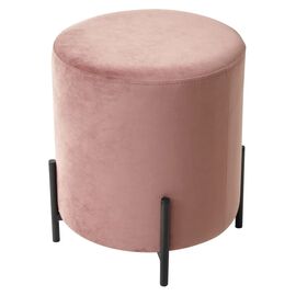 Пуф для гостиной ФЕЛИКС круглый розовый #15, велюр / черный каркас М-City | Интернет магазин мебели и декора LifeDekor