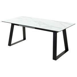 Стол Франк 180 БЕЛЫЙ МРАМОР, стекло / ЧЕРНЫЙ М-City | Интернет магазин мебели и декора LifeDekor