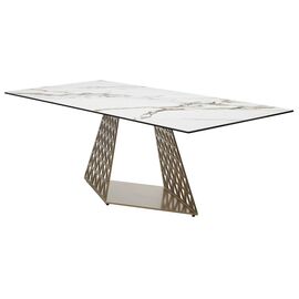 Стол ENNA 220 KL-188 Контрастный мрамор матовый, итальянская керамика/ каркас цвета шампань М-City | Интернет магазин мебели и декора LifeDekor