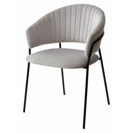 Стул ГЕММА, цвет H-09 Светло-серый, велюр / черный каркас М-City | Интернет магазин мебели и декора LifeDekor