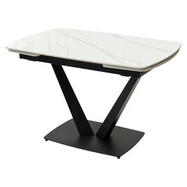 Стол ALATRI 120 MATT WHITE MARBLE SINTERED STONE / BLACK М-City | Интернет магазин мебели и декора LifeDekor
