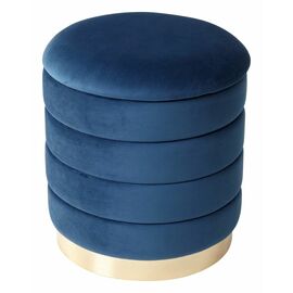 Пуф для гостиной ФРЕД синий #29, велюр / золотой каркас М-City | Интернет магазин мебели и декора LifeDekor