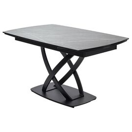 Стол FOGGIA 140 KL-136 Серый мрамор матовый, итальянская керамика/ черный каркас М-City | Интернет магазин мебели и декора LifeDekor