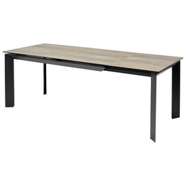 Стол CREMONA 180 KL-61 Под дерево, итальянская керамика / черный каркас М-City | Интернет магазин мебели и декора LifeDekor