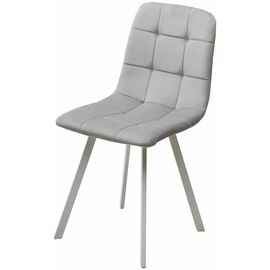 Стул РИЧИ, цвет H-09 Светло-серый, велюр / белый каркас М-City | Интернет магазин мебели и декора LifeDekor
