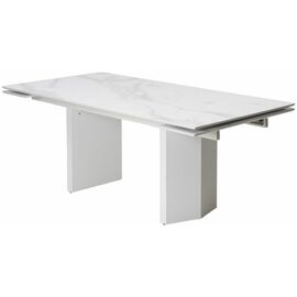 Стол МОЦАРТ 200 Белый мрамор, стекло / Белый М-City | Интернет магазин мебели и декора LifeDekor