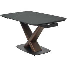 Стол BLANCO 160 MATT BLACK MARBLE SOLID CERAMIC / Орех, ®DISAUR | Интернет магазин мебели и декора LifeDekor