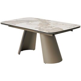 Стол STEFAN 180 GLOSS LUXURY PANDORA керамика, стекло/ каркас латте, ®DISAUR | Интернет магазин мебели и декора LifeDekor