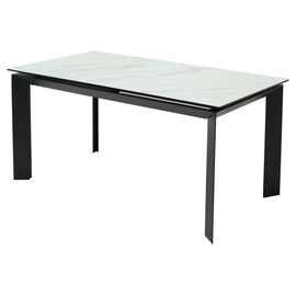 Стол CREMONA 160 KL-99 Белый мрамор матовый, итальянская керамика / черный каркас М-City | Интернет магазин мебели и декора LifeDekor