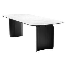 Стол NORD 240 MARBLES KL-99 Белый мрамор, итальянская керамика / черный каркас М-City | Интернет магазин мебели и декора LifeDekor