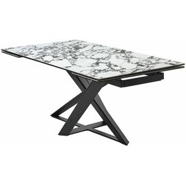 Стол VICENZA 180 раскладной GLOSS BULGARI WHITE, керамика / Черный, ®DISAUR | Интернет магазин мебели и декора LifeDekor