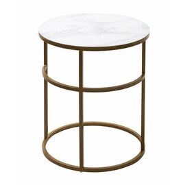 Журнальный столик Френсис Белый мрамор, стекло/ золотой каркас M-city | Интернет магазин мебели и декора LifeDekor