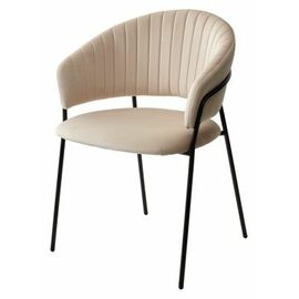 Стул ГЕММА, цвет H-06 Бежевый, велюр / черный каркас М-City | Интернет магазин мебели и декора LifeDekor